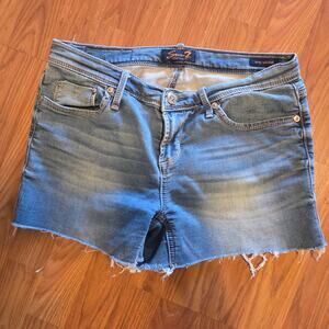 Seven For All Mankind Blue Denim Cut Off Shorts - Size 6